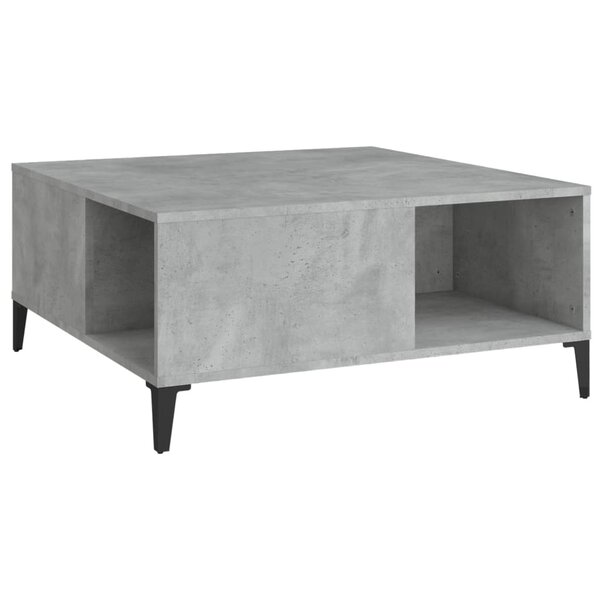 vidaXL Table basse gris béton 80x80x36 5 cm bois d'ingénierie