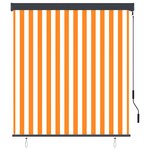 vidaXL Store roulant d'extérieur 140x250 cm Blanc et orange