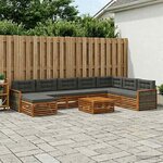 vidaXL Ensemble de canapés d'extérieur 9 pc Naturel et Anthracite