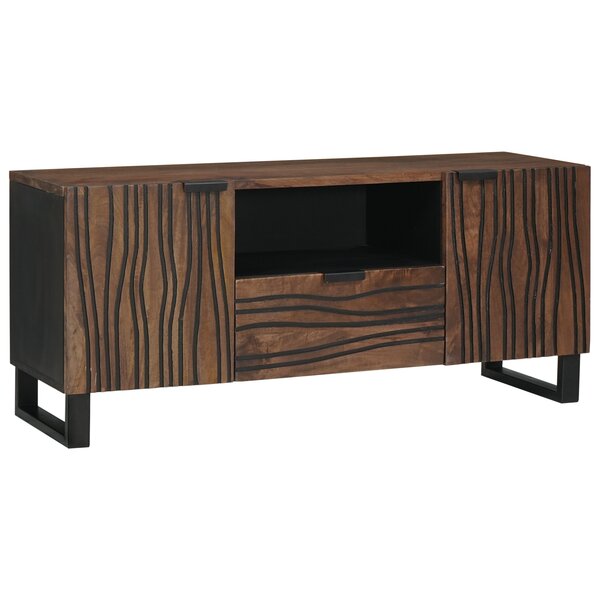 vidaXL Meuble TV - 105 x 33 5 x 46 cm  fait en bois de mangue massif.