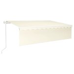 vidaXL Auvent automatique store capteur de vent et LED 6x3 m Crème