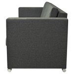 vidaXL Canapé à 3 places Tissu Gris foncé