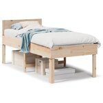 vidaXL Cadre de lit sans matelas 75x190 cm bois de pin massif
