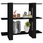 vidaXL Bibliothèque/Séparateur de pièce Noir 100x30x123 5 cm