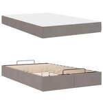 vidaXL Cadre de lit avec matelas Taupe 120 x 200 cm tissu