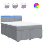 vidaXL Sommier à lattes de lit avec matelas Gris clair 160x200cm Tissu