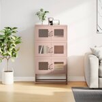 vidaXL Buffet haut rose 68x39x123 cm acier
