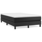 vidaXL Sommier à lattes de lit avec matelas noir 120x190 cm similicuir