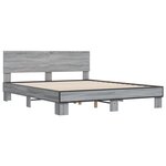 vidaXL Cadre de lit sonoma gris 160x200 cm bois d'ingénierie et métal