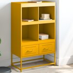 vidaXL Buffet haut jaune moutarde 68x39x111 5 cm acier