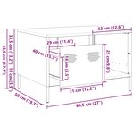 vidaXL Table basse noir 68 5x50x43 5 cm acier laminé à froid