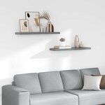 vidaXL Étagères murales flottantes 2 Pièces gris 90x23 5x3 8 cm MDF