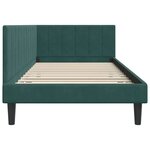 vidaXL Cadre de lit d'angle Vert foncé 100 cm x 200 cm tissu