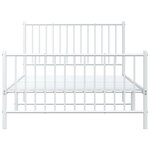 vidaXL Cadre de lit métal sans matelas et pied de lit blanc 107x203 cm