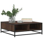 vidaXL Table basse chêne marron 80x80x30 cm bois d'ingénierie et métal