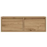 vidaXL Meuble TV avec lumières LED chêne artisanal 75x35 5x25 cm