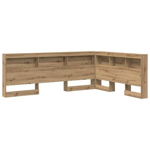 vidaXL Tête de lit de rangement avec étagère Chêne artisanal 140 cm