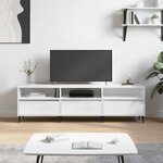 vidaXL Meuble TV blanc brillant 150x30x44 5 cm bois d'ingénierie