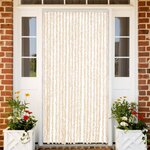 vidaXL Rideau anti-mouches beige et blanc 90x200 cm chenille