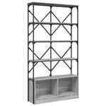 vidaXL Bibliothèque sonoma gris 100x26x180 cm bois ingénierie et métal