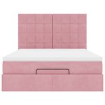 vidaXL Cadre de lit ottoman avec matelas rose 140x190 cm velours
