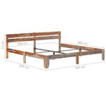 vidaXL Cadre de lit sans matelas bois massif 200x200 cm