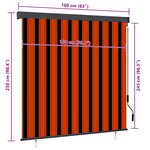 vidaXL Store roulant d'extérieur 160x250 cm Orange et marron