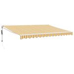 vidaXL Auvent rétractable automatique jaune et blanc 4x3 m