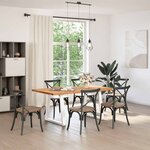 vidaXL Table à manger avec bord naturel 180x100x74cm bois massif chêne