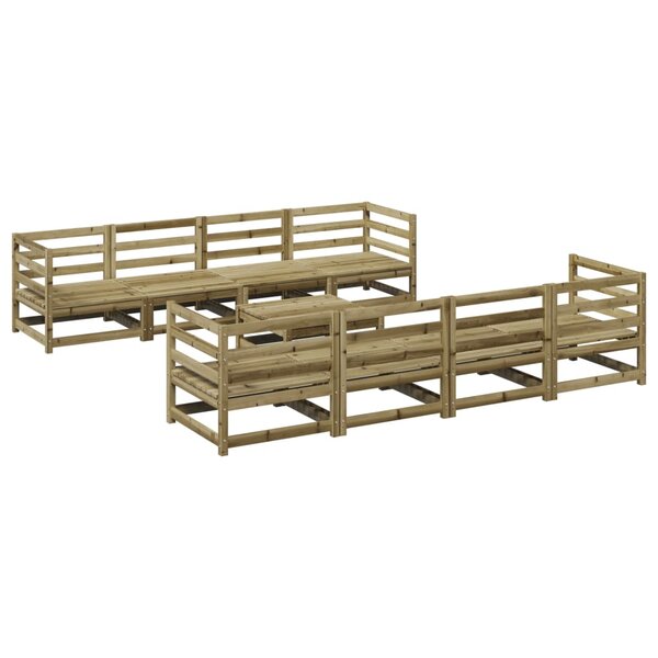 vidaXL Salon de jardin 9 Pièces bois de pin imprégné