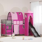 vidaXL Cadre de lit superposé pour enfants Noir et rose 75 x 190 cm