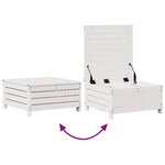 vidaXL Salon de jardin 7 Pièces avec coussins blanc bois de pin massif