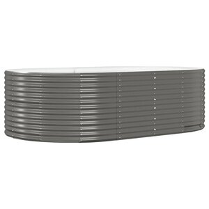 vidaXL Lit surélevé de jardin Gris 212x140x68cm Acier enduit de poudre