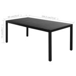vidaXL Ensemble à manger de jardin 9 Pièces PVC résine tressée noir