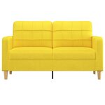 vidaXL Canapé à 2 places Jaune clair 140 cm Tissu