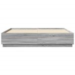 vidaXL Cadre de lit sonoma gris 200x200 cm bois d'ingénierie