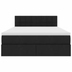 vidaXL Lit avec rangement et matelas avec matelas Noir 140 x 190 cm