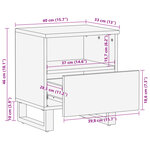 vidaXL Table de chevet 40x34x46 cm bois de manguier massif blanchi