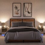 vidaXL Armoires de chevet et lumières LED 2 Pièces chêne sonoma