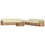 vidaXL Ensemble de canapés d'extérieur 9 pc Naturel et Crème