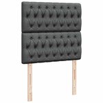 vidaXL Lit ottoman avec matelas et LED gris foncé 90x200 cm tissu