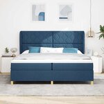vidaXL Lit à ressorts avec matelas gris foncé 90x190 cm Bleu