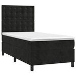 vidaXL Sommier à lattes de lit avec matelas Noir 90x200 cm Velours