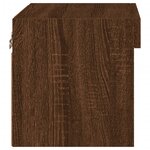 vidaXL Table de chevet murale avec lumières LED chêne marron