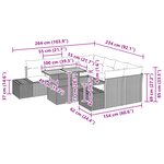 vidaXL Ensemble de salle à manger de jardin de 9 pièces avec coussins beige en poly rotin et acacia