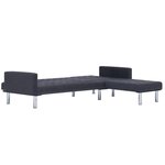 vidaXL Canapé-lit en forme de L Gris foncé Polyester