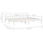 vidaXL Cadre de lit Blanc Bois de pin massif 180x200 cm Super King