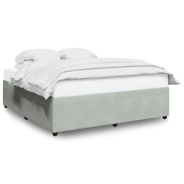 vidaXL Cadre de lit sans matelas gris clair 200x200 cm velours