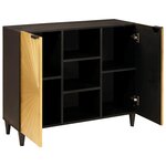 vidaXL Meuble d'appoint avec stockage Noir et or 90 x 33.5 x 75 cm