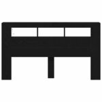 vidaXL Tête de lit LED avec étagère Chêne noir 180 x 18 5 x 103 5 cm